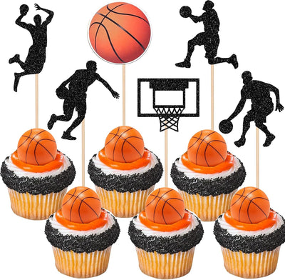 24 Pzas Decoración Cupcakes Baloncesto Temática Deportiva