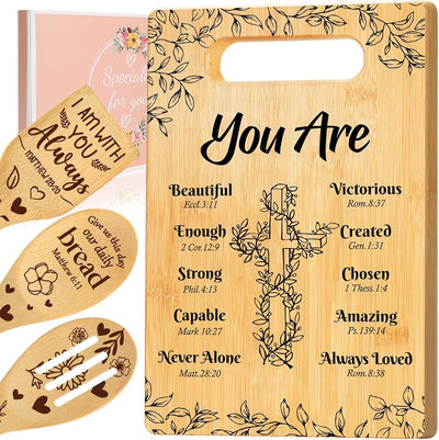 Set tabla cortar cristiana con oraciones regalo mujer