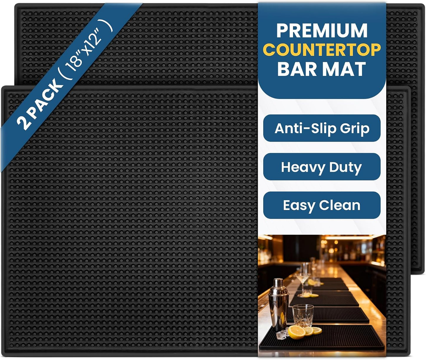 Alfombrillas antideslizante bar 18x12pulg pack 2