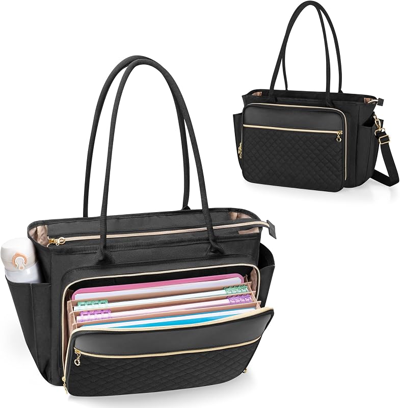 Bolso profesora lona bolsillo acordeón 15.6pulg negro