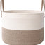 Cesta tejida para mantas y ropa 65L con asas organiz. sala