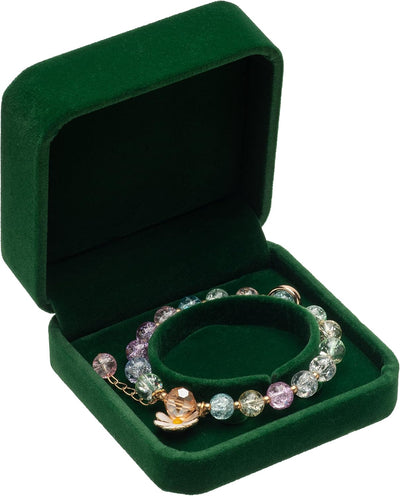 Caja terciopelo para pulseras y joyas verde