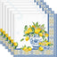 Set 6 Servilletas Algodón 18x18pulg Amarillo Azul