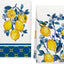 Set 2 Servilletas cocina geométricas azul flores 18x26 pulg