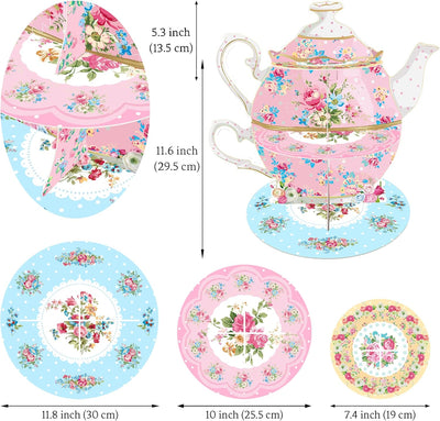 Soporte floral para cupcakes vintage de 3 niveles decoración de mesa de postre