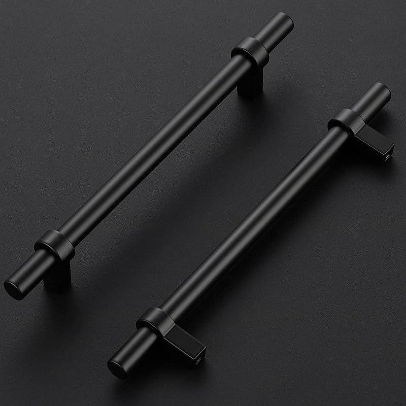 25 Manijas Gabinete Cocina 8-4/5" Acero Inox Negro