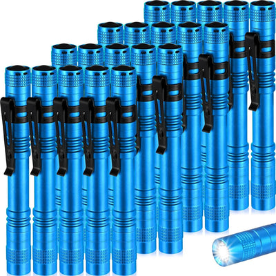 20 Linternas Bolígrafo Regalo Navidad Hombres Clip LED Azul