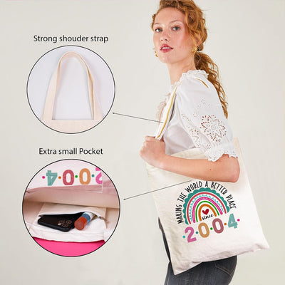 2 bolsas lona mujer 21 años arcoíris gran capacidad