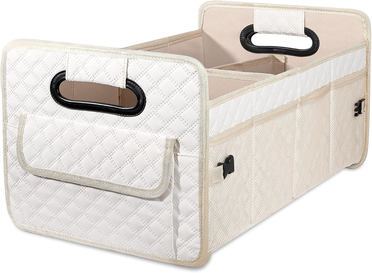 Organiz. maletero SUV plegable compartimentos beige