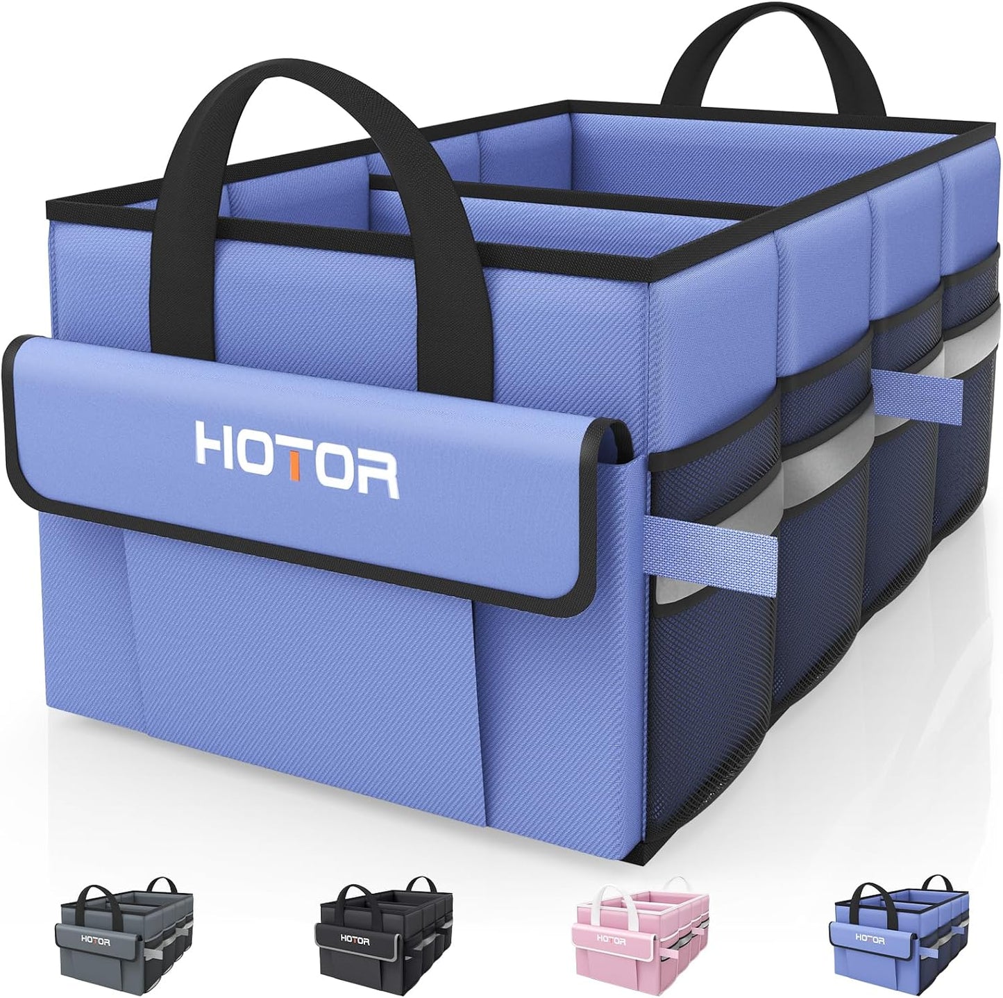 Organiz. maletero auto 5 bolsillos 21x12pulg azul