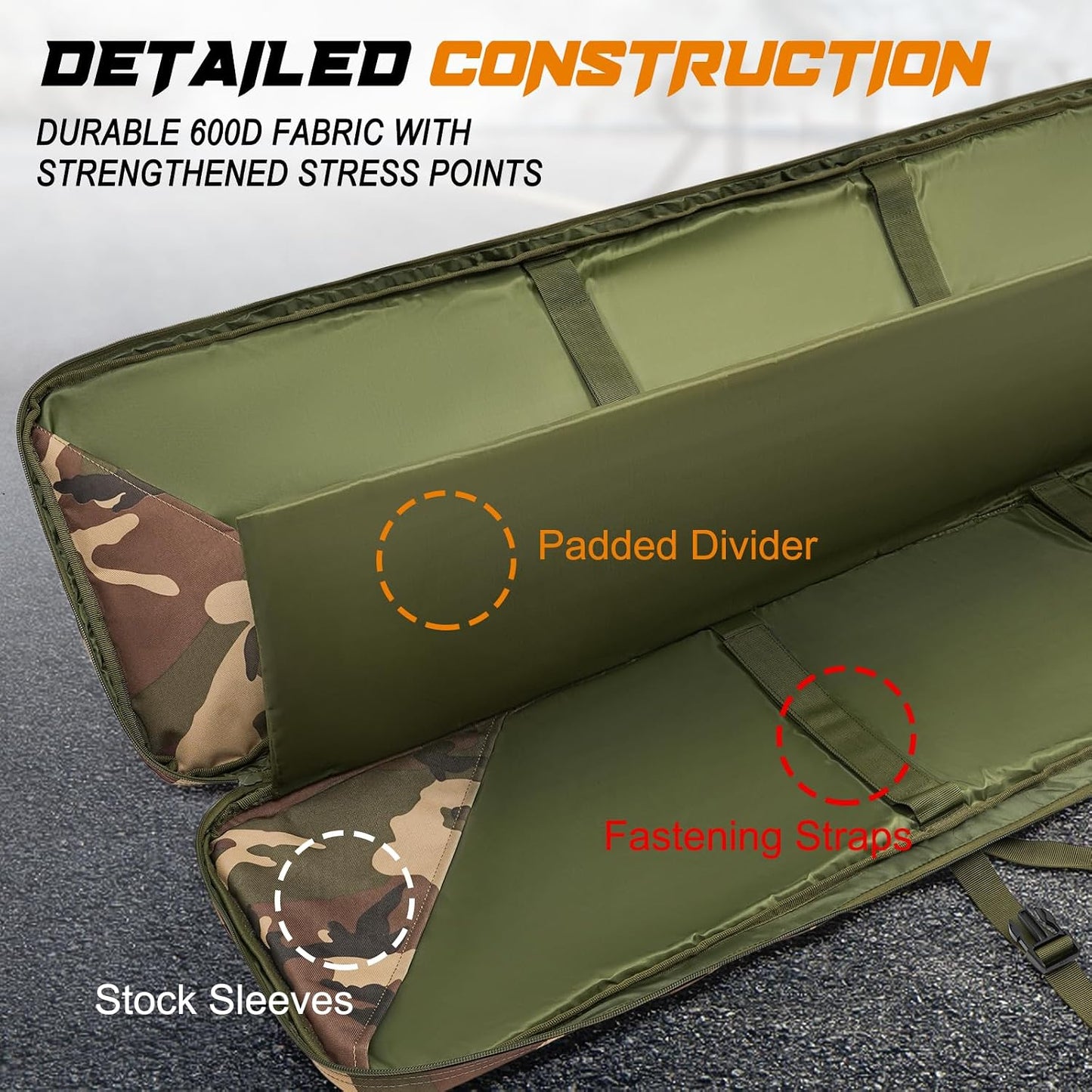 Maleta 2 Rifles 36-48pulg Táctica con Cerradura MOLLE