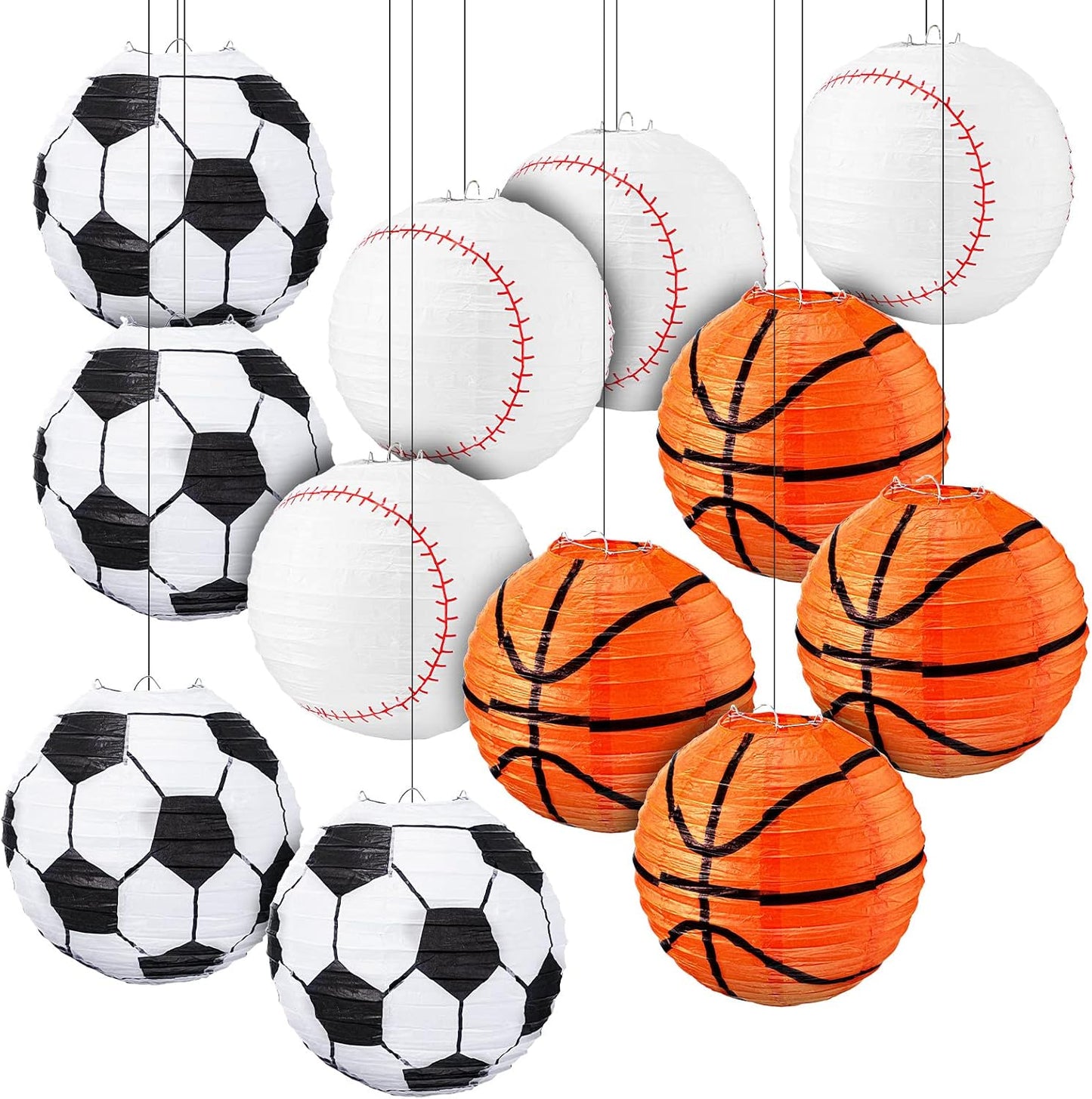 12 Pzas Faroles Deporte 8pulg Fútbol Béisbol Baloncesto