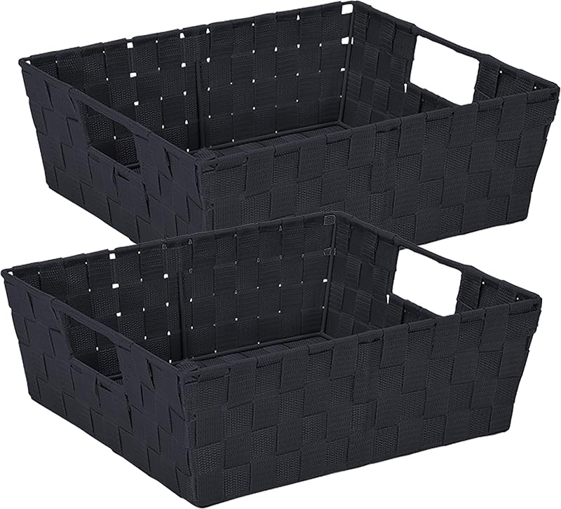 Cesta acero aleado 15x13x5pulg asas negro