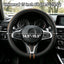Funda volante coche cuero suave 15" antiderrap negro