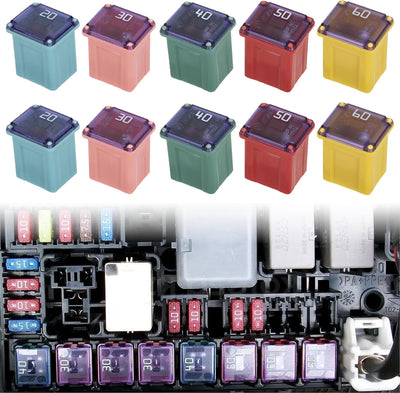 Set 10 Fuses Automotrices 20A-60A para Coche SUV Camioneta