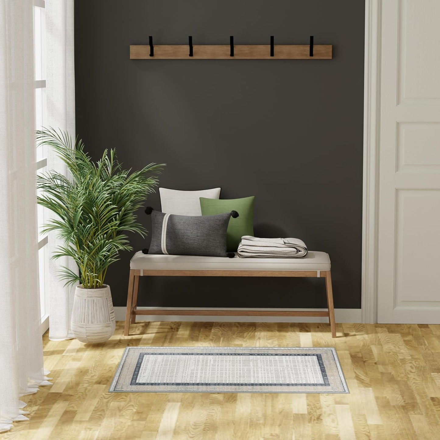 Alfombra gris azul marino 2x4ft para dormitorio sala