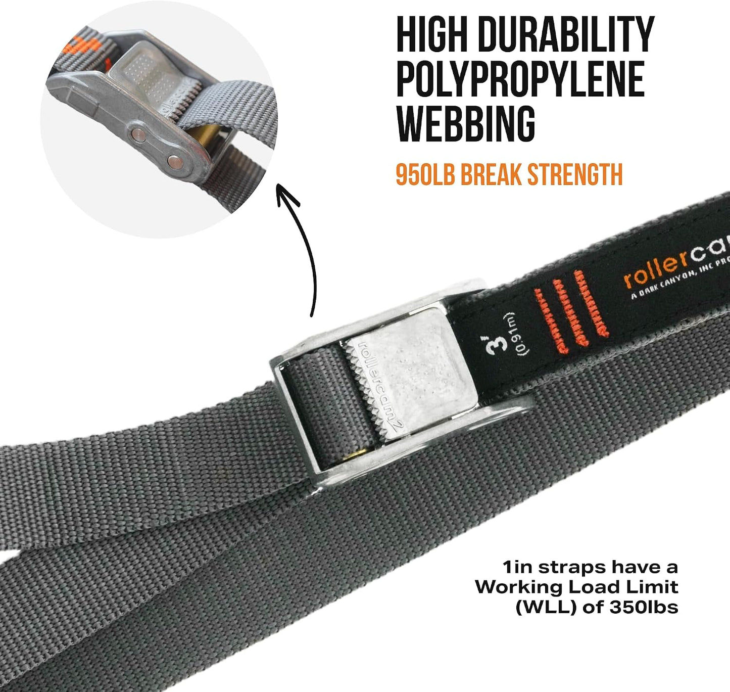 Correas amarre 1pulg con hebilla triple barra resistente