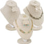 Set 3 Pzas Soporte Joyas Lino Marrón para Collares Aretes