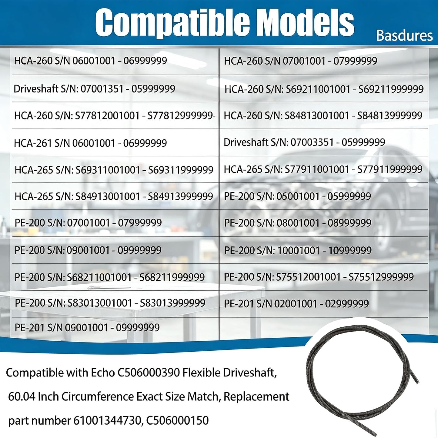 Eje flexible transmisión comp Echo C506