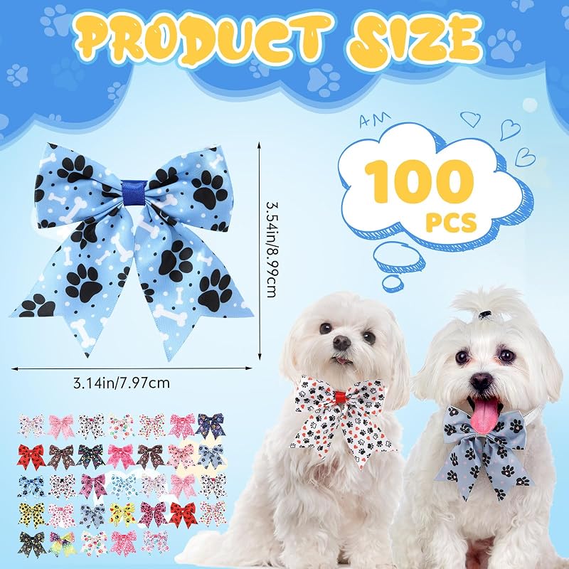 100 Corbatines Perros Gatos Collar Ajustable Accesorios Foto