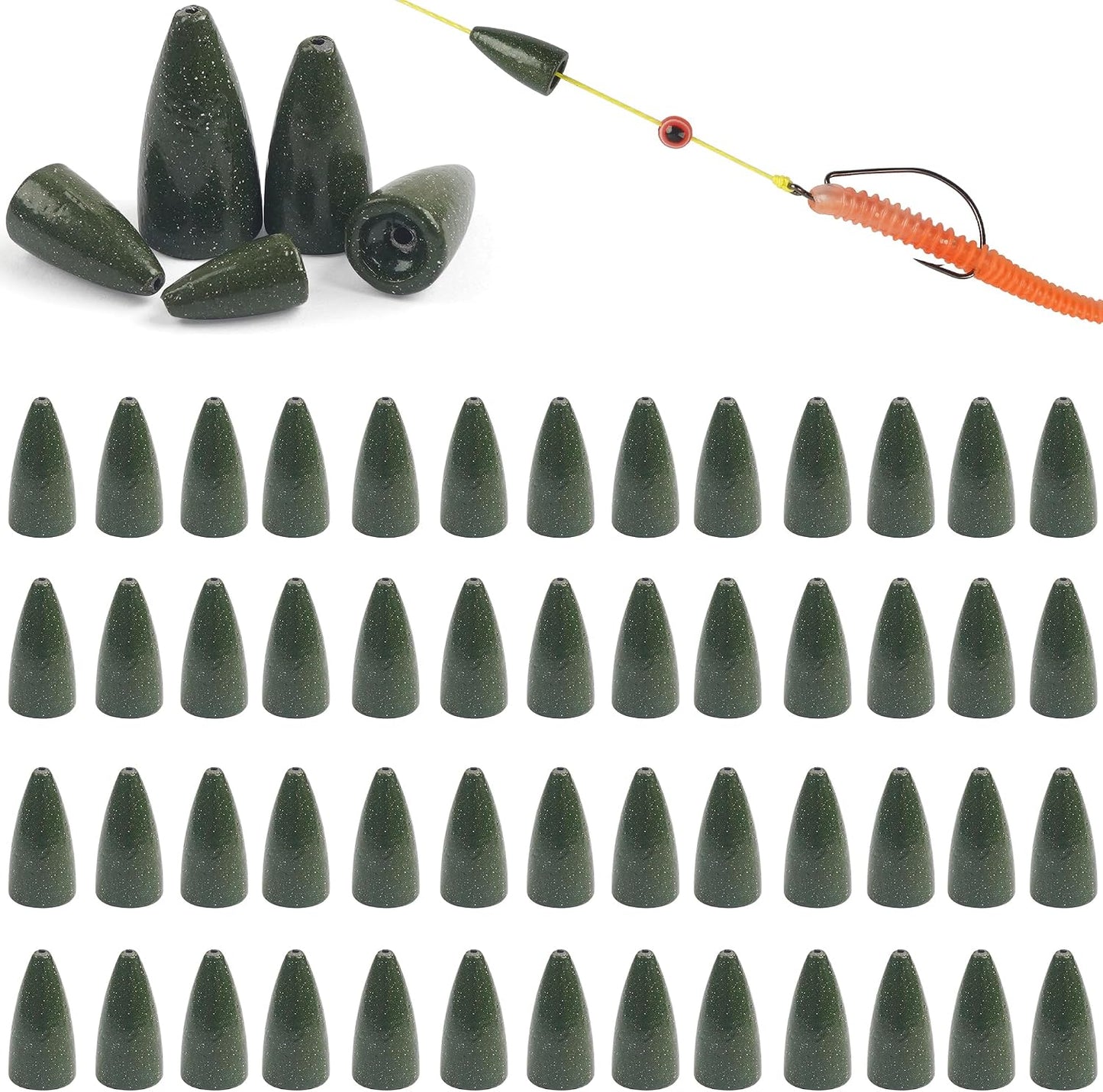 Pesas plomo bala Texas Rig Carolina 30/50 unidades