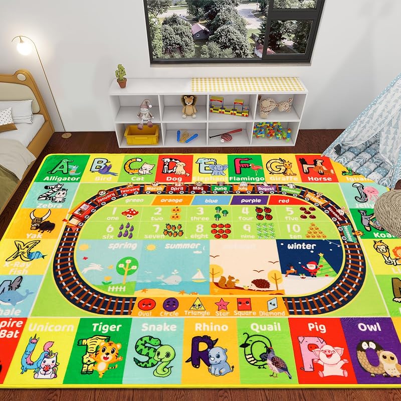 Alfombra ABC para niños sala set 59x39.4 pulg
