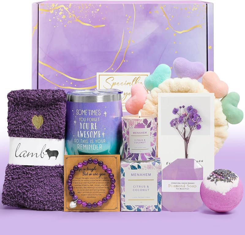 Cesta regalo lavanda para mamá esposa novia 9 pzas