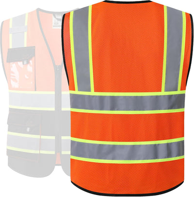 Chaleco seguridad reflectante alta visibilidad con bolsillos