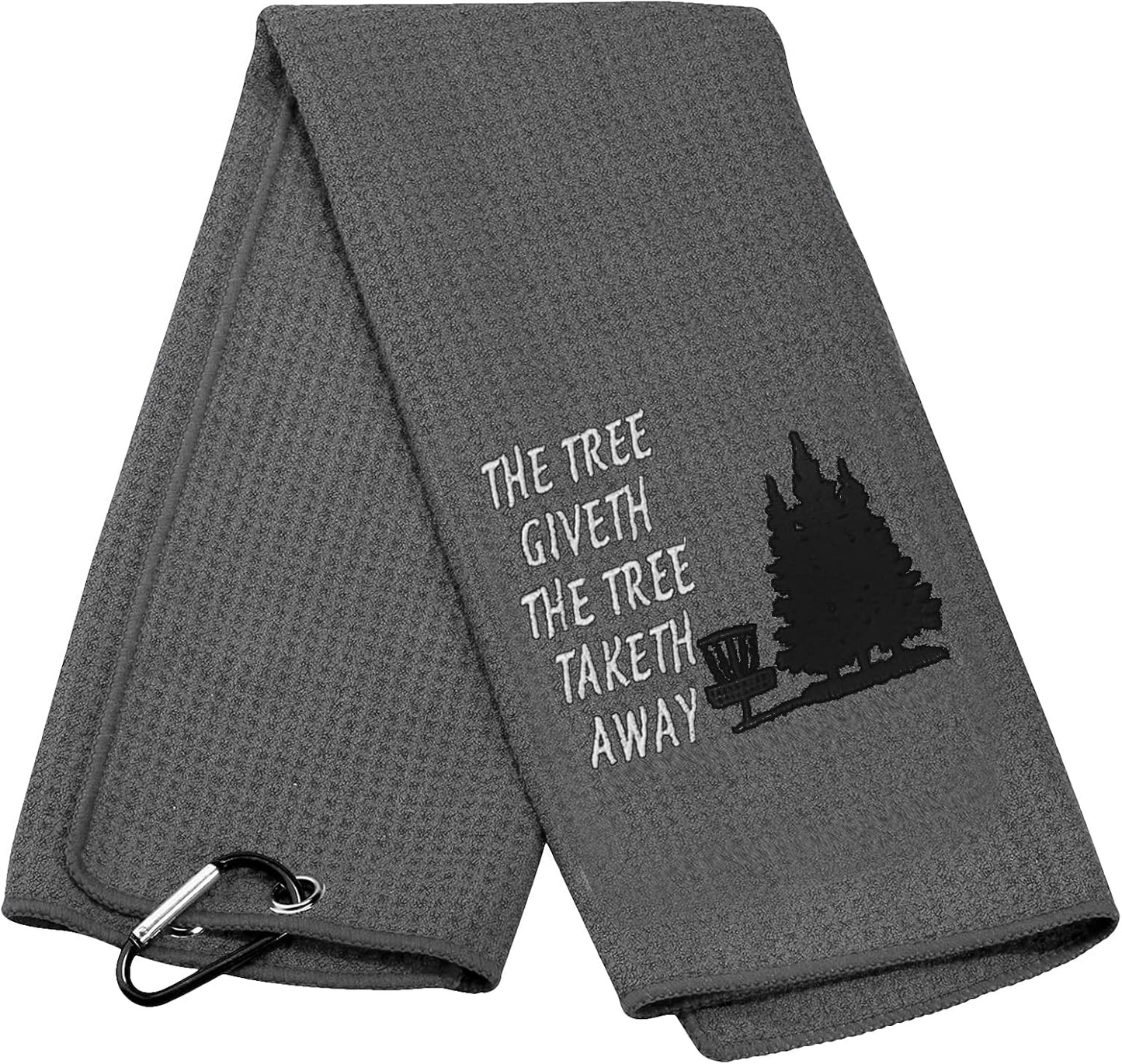 Toalla bordada para golfista de disco The Tree Giveth