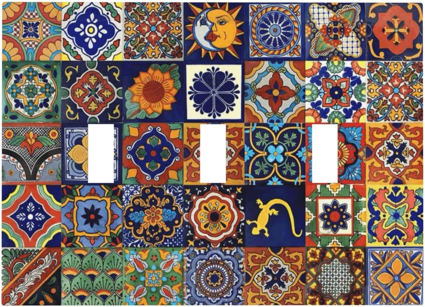 Placa de interruptor talavera decorativa 3 vías