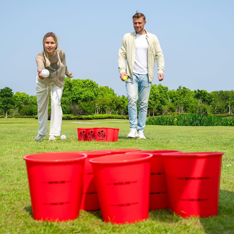Pong gigante patio con cubos y bolas brilla oscuridad