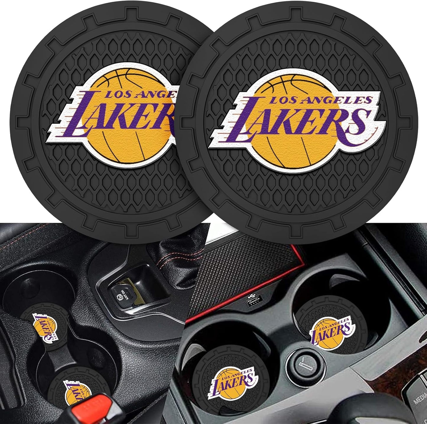 Posavasos Lakers para portavasos auto 2 Pzas