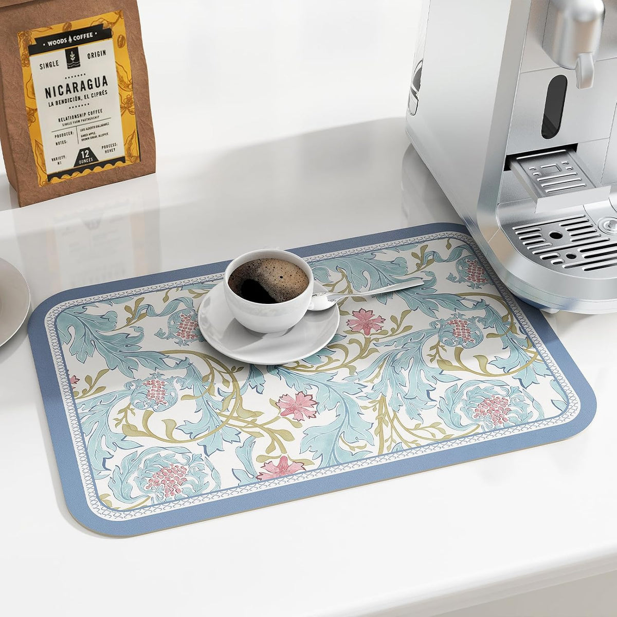 6 Manteles PVC con flores 12x17pulg para comedor y cocina