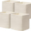 4 Cubos Almacenamiento 13x13" Canasta Tejida Algodón Beige