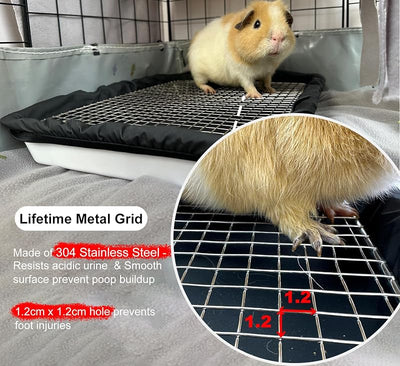 Caja arena conejillos rejilla acero inox forros reutilizables