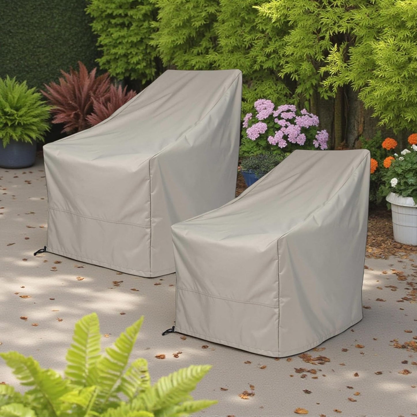 2 Pzas Fundas Silla Adirondack Poliéster Cordón Gris