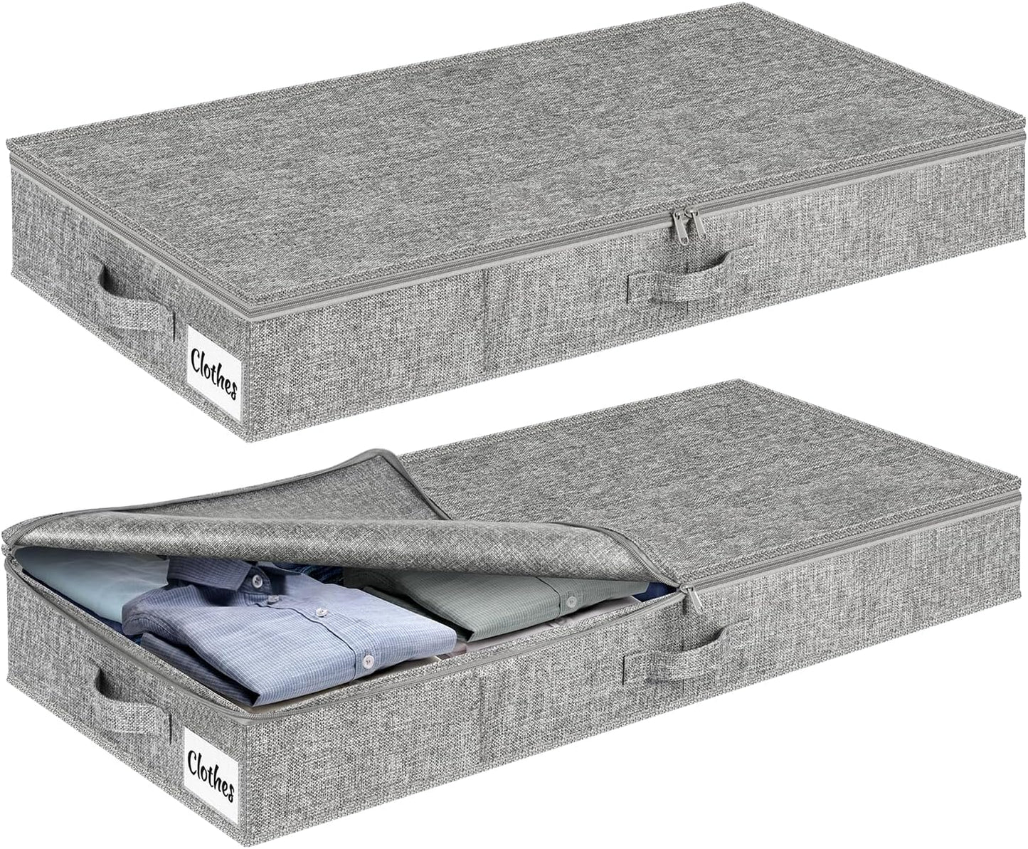 Contenedores almacenamiento bajo cama 4.5" delgado 2 pzas