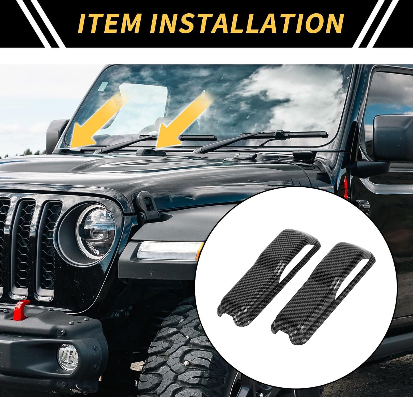 2 Pzas Cubierta Bisagra Capó Jeep Wrangler JL JLU 18-22