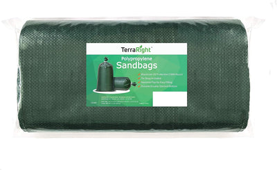Sacos arena tejido verde duraderos con lazos 14x26pulg 10uds