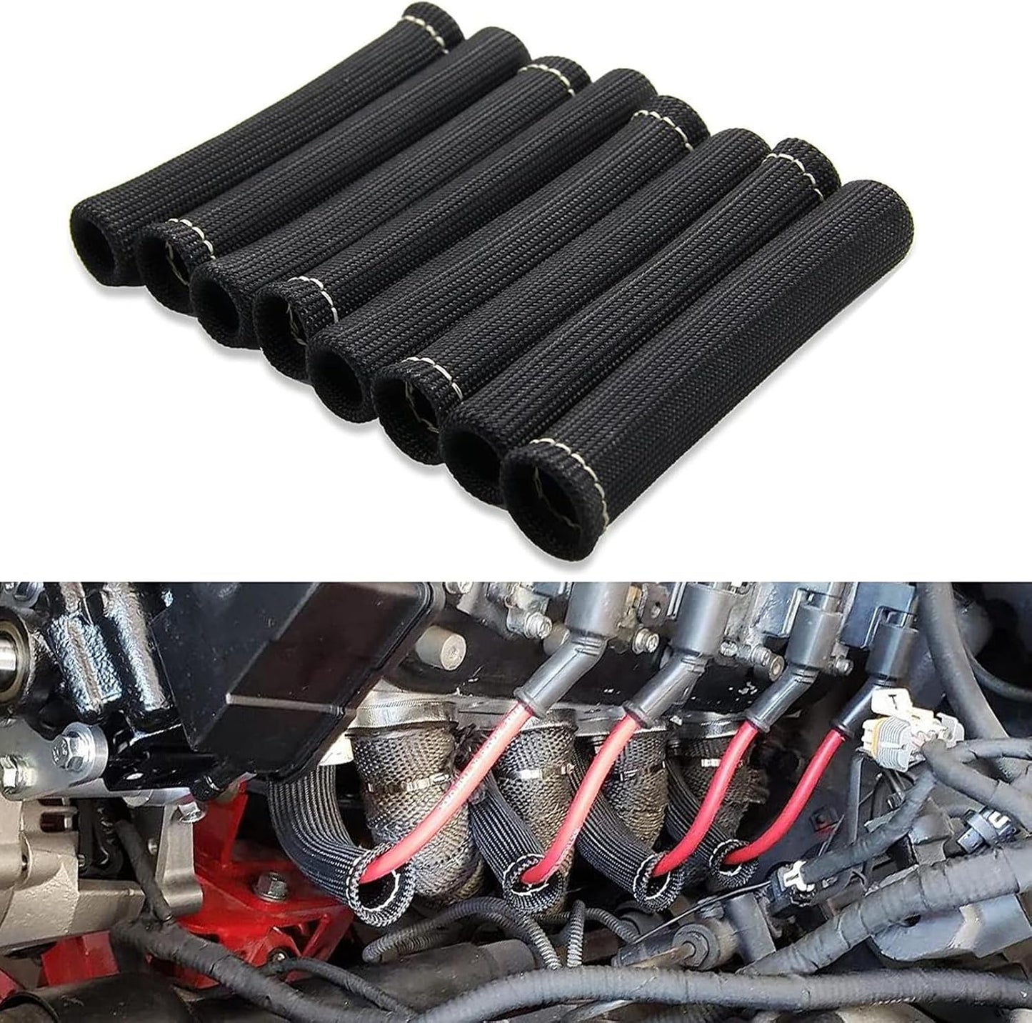 8 Protectores bujías funda alambre térmica 2500 grados