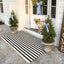 Alfombra algodón rayas negras estilo rústico puerta cocina