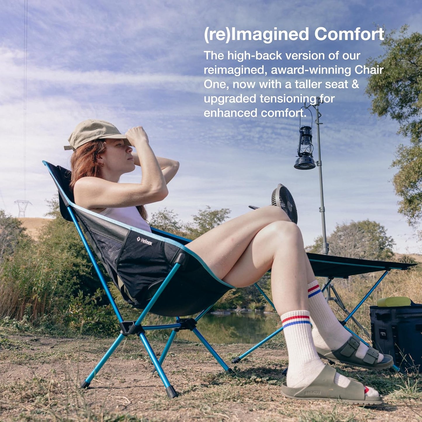 Silla camping alta resistente color negro