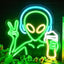 Letrero neón alienígena led usb para sala set bar dormitorio