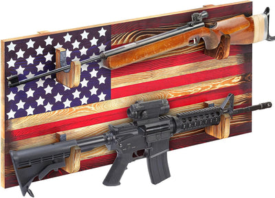 Soporte pared armas estante madera bandera patriótico