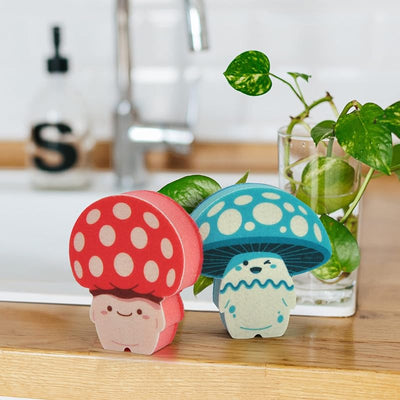 Juego 2 esponjas cocina hongos multicolor