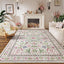 Alfombra 6x9ft estampada flores para sala dormitorio niña