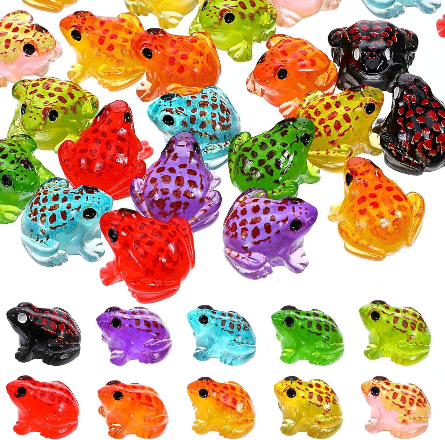 20 Pzas Ranas Resina Luminosa 10 Colores para Terrario Manualidades