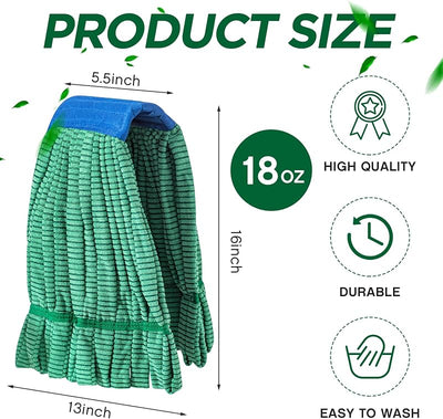 6 Pzas Cabezales Trapeador Microfibra 18oz para Suelos Duros