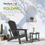Silla Adirondack plegable ergonómica HDPE negro para patio