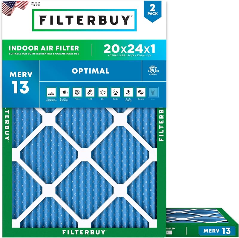 Filtro aire MERV 13 20x24x1 plisado electrostático HVAC AC